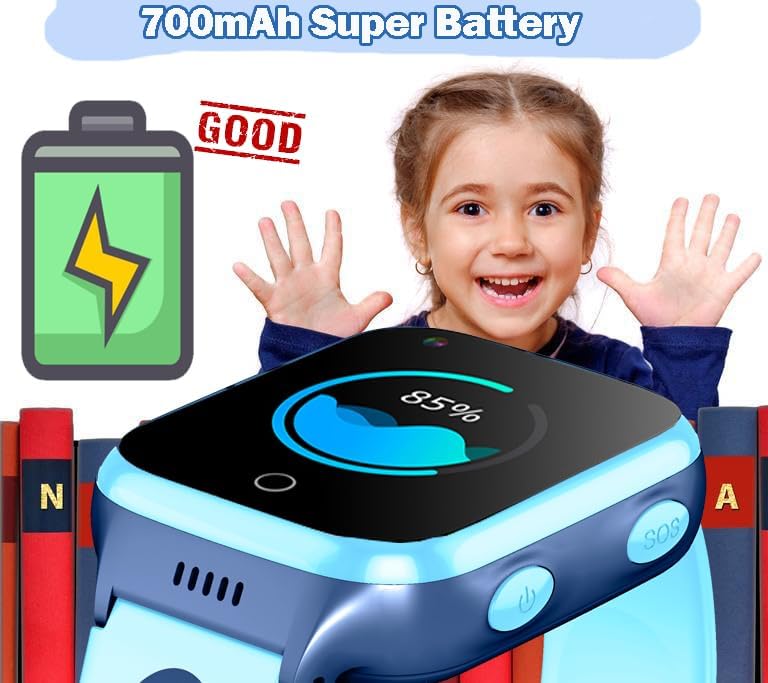 4G Kids Smart Watch for Boys Girls with GPS Video Call SOS Emergency Alarm Voice Message Waterproof Child Tracker Watch Phone Real-Time Tracking Geo-Fence Pedometer Anti-Lost 3-15 Birthday Gifts - Image 6