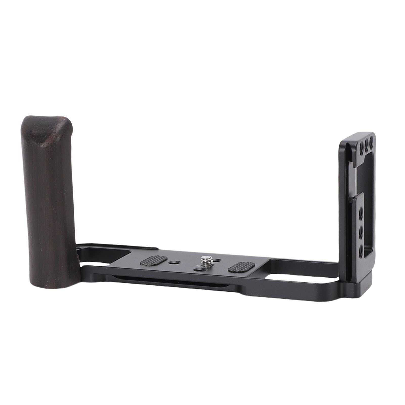 Staffa a L in Alluminio per GFX50R, Impugnatura Laterale | Piastra a sgancio rapido con impugnatura in legno, supporto per slitta fredda, fori per viti da 1/4 di pollice, per
