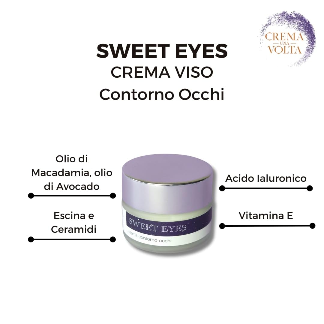 Crema contorno de ojos con ácido hialurónico, vitamina E, aceite de Macadamia y aceite de Aguacate - hidratante - reduce las arrugas - textura ligera- 30 ml