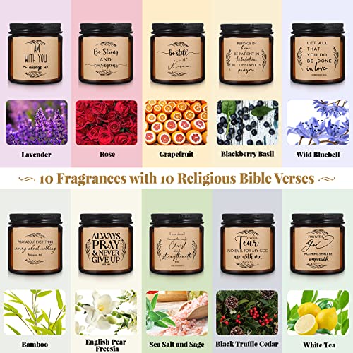 10 Jars Scented Candle 3.5Oz Thank You Christian Religious Gifts For Friends Women Coworker Employee Appreciation Motivational Inspirational Gifts For Volunteers Teachers Gifts (Brown) #TOP2