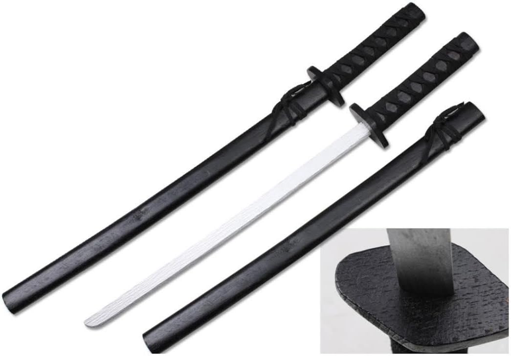 29.5" Black Wooden Samurai Wakizashi Martial Arts Training Sword w/ Scabbard