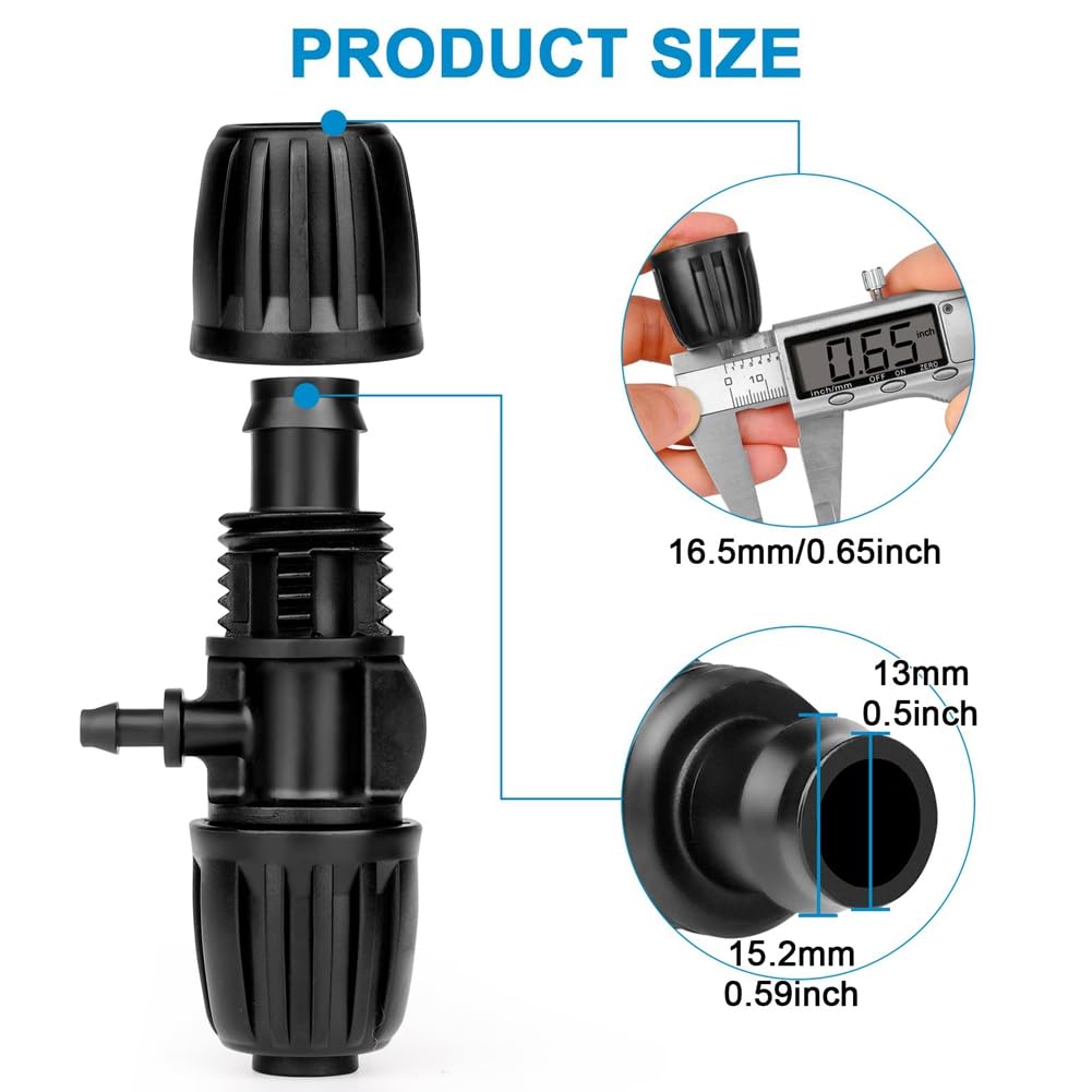 Kit di raccordi per irrigazione con connettore spinato da 230 pezzi, connettori per irrigazione a goccia per connettori per tubi flessibili dell'acqua per orto e fiori da 1/4 di pollice