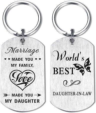 World's Best Daughter-in-law Keychain, Marriage Made You My Family, Love Made You My Daughter, Dauhter-in-law Gifts, Birthday-image-35