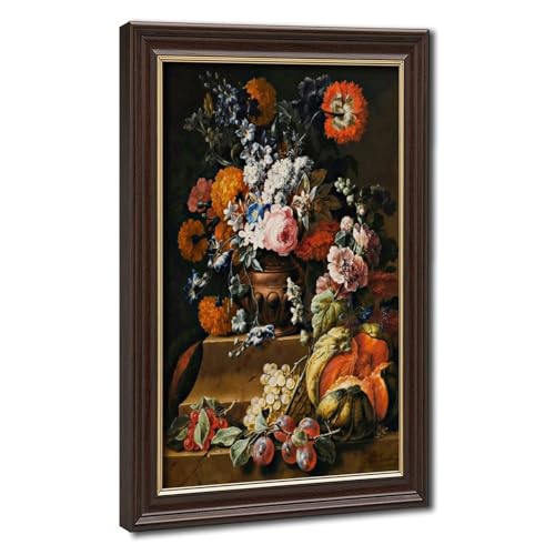 Toile fleurs Gaspar Verbruggen pour décorer un petit mur vide avec cadre