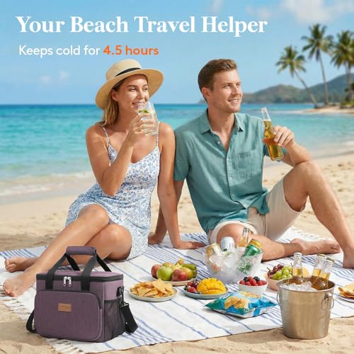 Image of Lifewit Medium Lunch Bag, Insulated Lunch Box, Soft Cooler Cooling Tote for Adult Men Women, Purple 12-Can (9L)