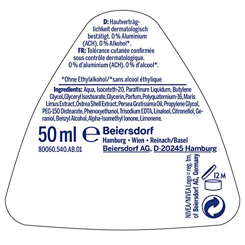 NIVEA Deodorante da donna Bola Fresh Natural 0% di...