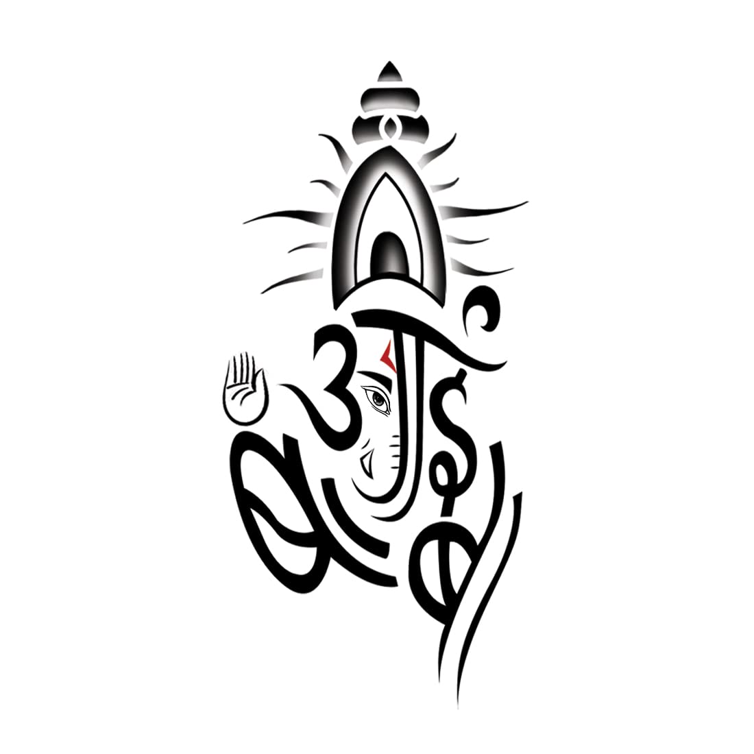 Aai Baba With Ganesha Tattoo Temporary Tattoo Stickers For Male And Female Fake Tattoo Sticker Tattoo body Art-picture-30