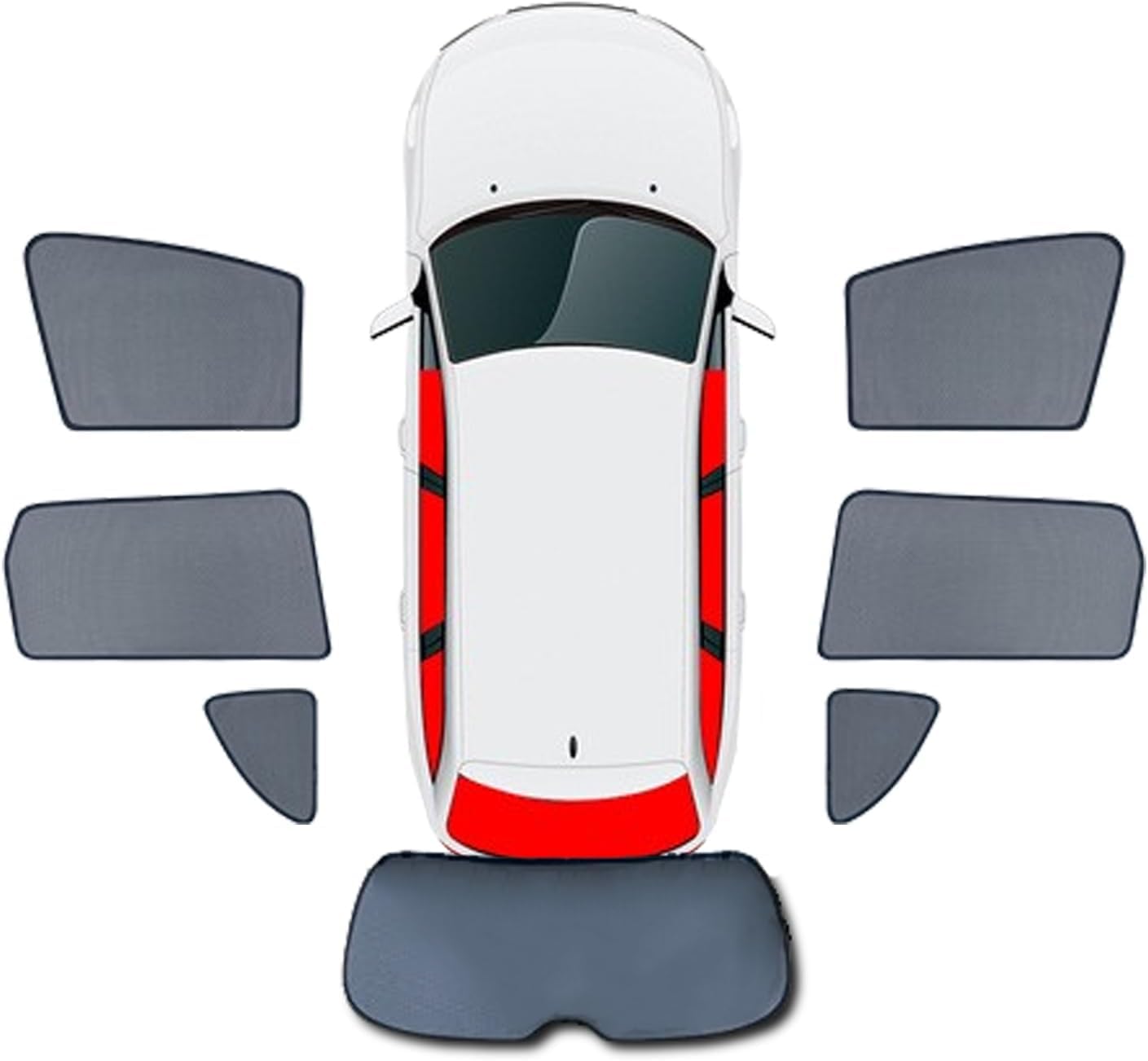 Sonnenschutz Auto für Volvo V40 V60 (2010–2018), Mesh UV Schutz Sonnenschutz, Privatsphäre und Wärmeisolierung für Reisen Camping,E/6pcs Side+Rear