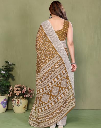 Image of Yashika Women's Georgette Saree with Blouse Piece for Traditional Ethinic Wear Sari