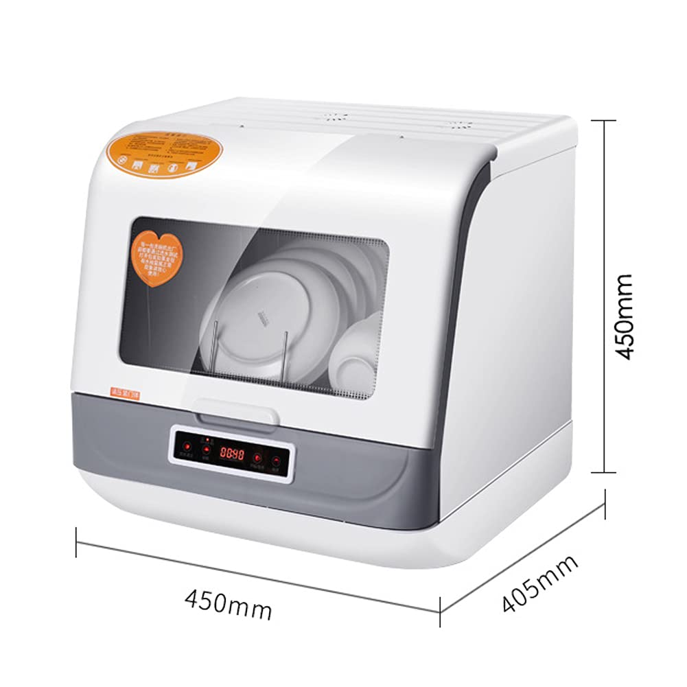 Mini Lavavajillas - Lavavajillas Compacto De Sobremesa 45cm Lavavajillas Portátil sobre Encimera 3 Programas, Control Inteligente, Pantalla LED