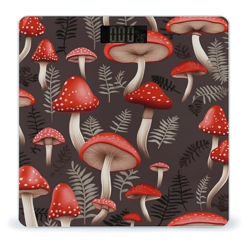 Báscula Digital de Baño Red Mushrooms en Vidrio Templado miniatura 1