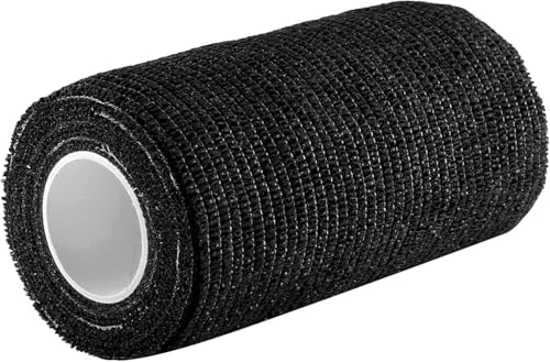 Image of A-Tape Breathable Self Adhesive Cohesive Bandage for Humans & Pets (Dogs, Cats, Birds) -Sports, Wrap, Athletic, Non Woven First Aid Medical, Wrist, Swelling (10 cm X 4.5 mtr) (Pack Of 2, Black)
