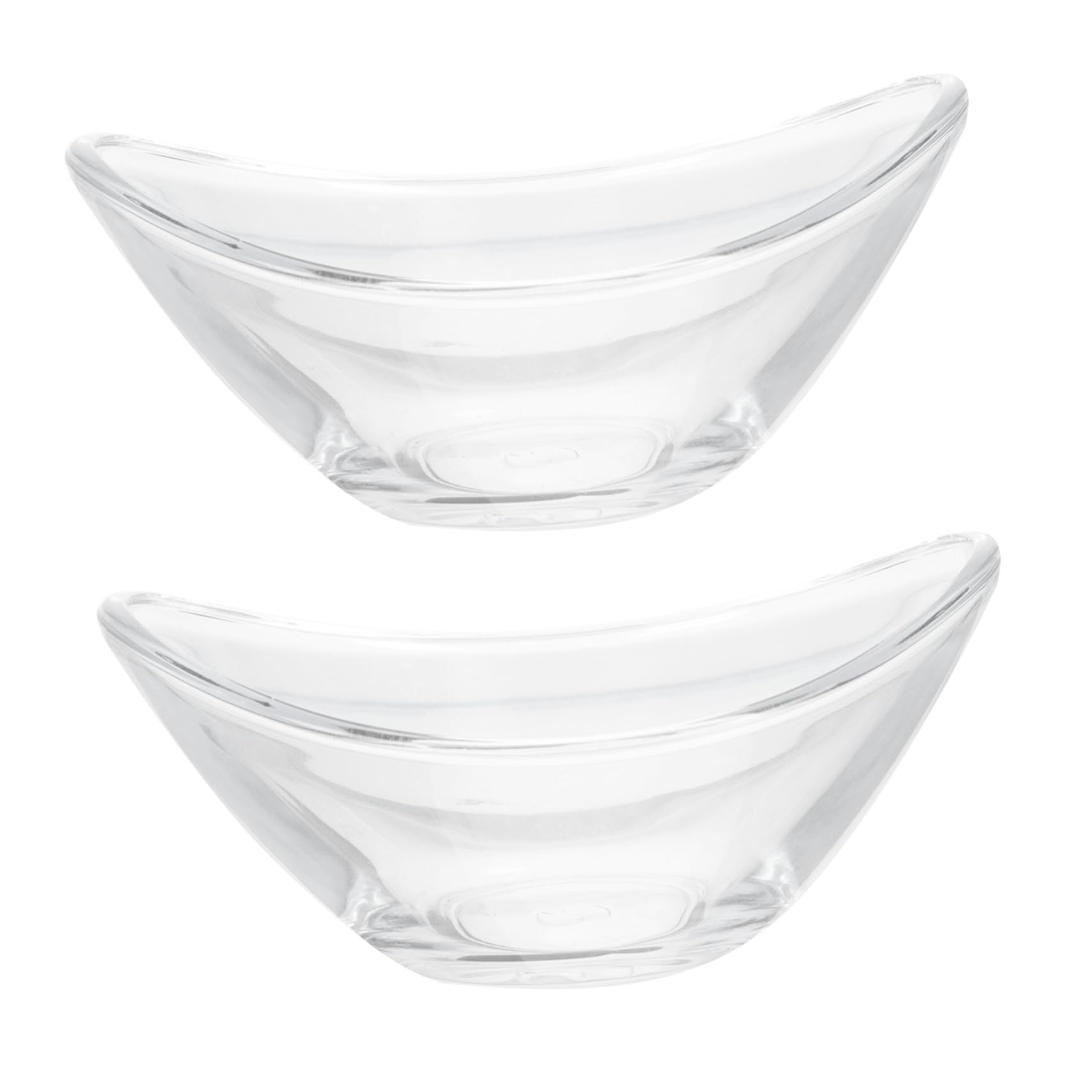 SOLUSTRE 2pcs Sauce Dishes Ingot-shaped Sauce Plates for Sweet Sour Mustard Soy Lightweight Portable Glass Material