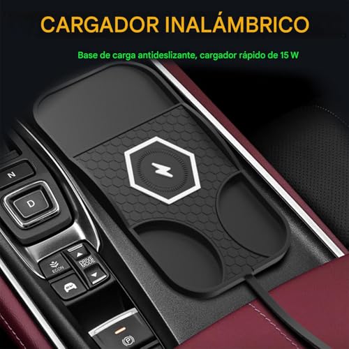 Cargador inalámbrico para coche de 15W con diseño minimalista de silicona para salpicaderos 3