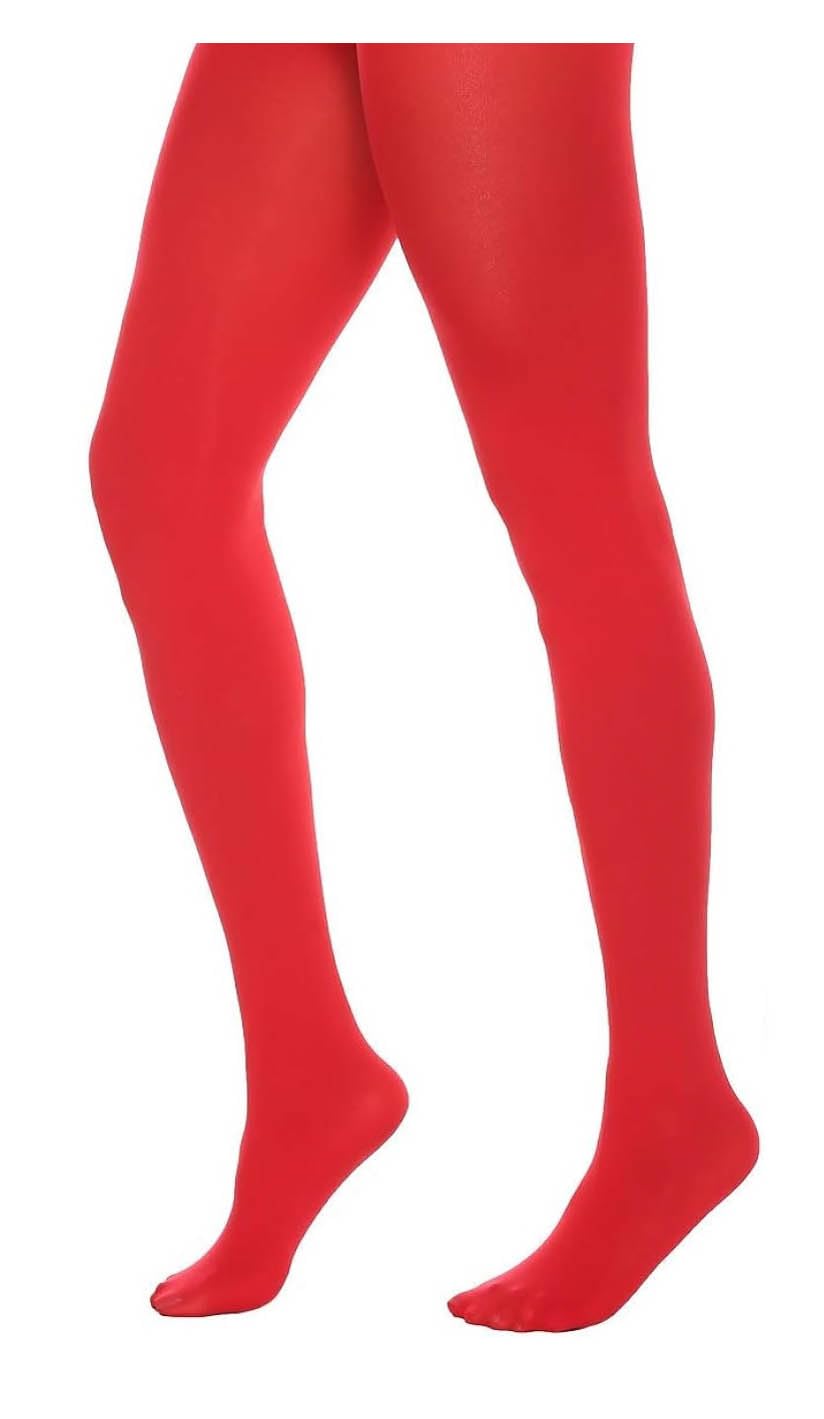 Mytoptrendz Women's Red Mytoptrendz® 40D Colou Tights Microfibre Soft Fashion Semi Opaque Pantyhose (One Size, )