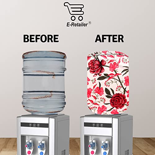 Image of Polyester Water Dispenser Bottle Cover With Adjustable Elastic Closure And Water Level Indication For 20L, Pack of 2Pc (Color- Red, 17x11 Inch)