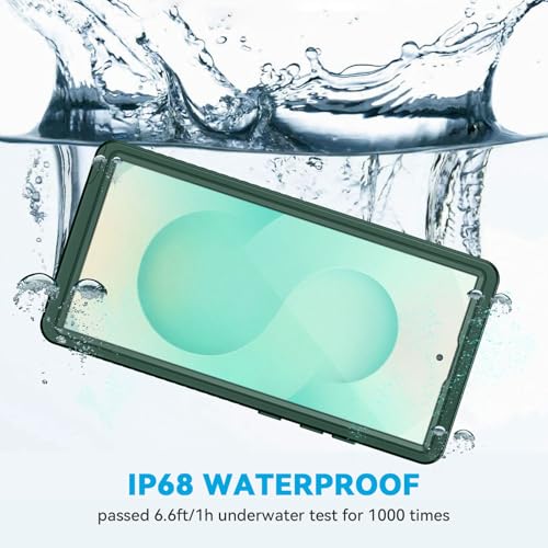 Image of Lanhiem for Samsung Galaxy S25 Ultra Case, IP68 Waterproof Dustproof, Built-in Screen Protector, Rugged Full Body Shockproof Protective Cover for Galaxy S25 Ultra 5G 6.9 Inch, Green