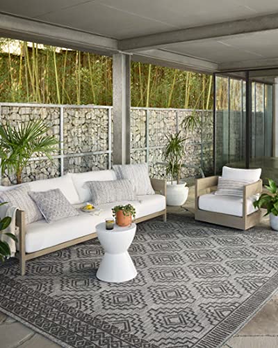 Loloi II Rainier Collection RAI-06 Grey/Charcoal, Indoor/Outdoor 5'-3