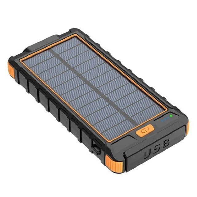 LRSA Solar Power Bank, 15000mAh Portable Charger with USB C Input/Output for Cell Phones, External Battery Pack with Dual Flashlight for Camping