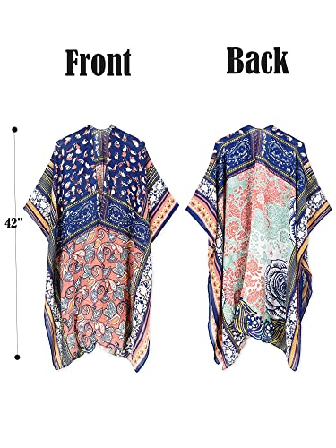 Image of Spicy Sandia Kimonos for Women Floral Beach Cover Up Loose Swimsuit Bathing Suit Coverup Cardigan for Summer Swimwear