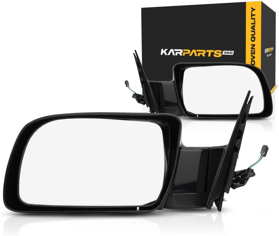 For Chevy K1500 1988-1999 Door Mirror Driver and Passenger Side | Pair | Power | Non-Heated | Standard | Replacement For 15764757, 15764758 | GM1320122, GM1321122