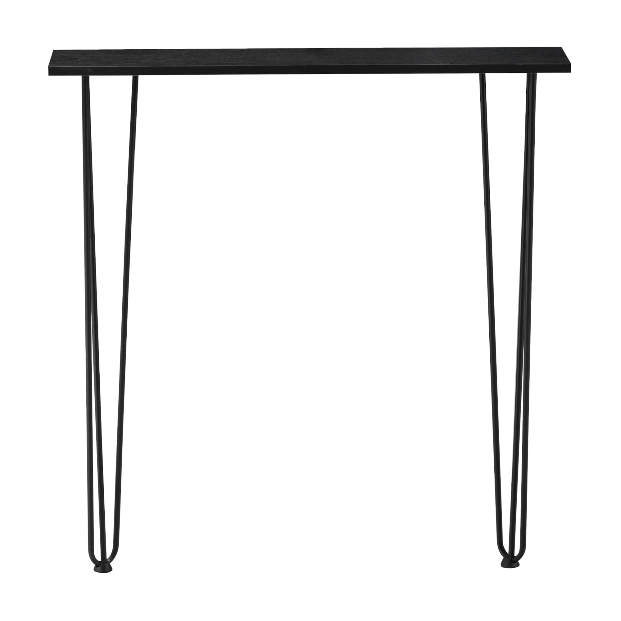 [en.casa] Mesa Consola Kokemäki Mesa de Entrada con Patas de Horquilla para Salón Recibidor Tablero en MDF y Estructura Metálica en 80 x 18 x 82 cm - Negro