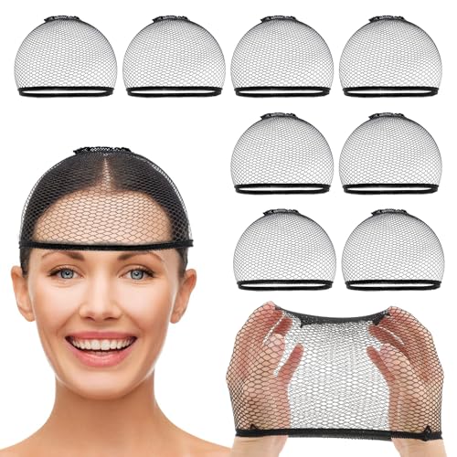 10 Pcs Wig Caps Closed End Fishnet Hair Mesh Net Stocking Non Slip Weaving Hairs Net Liner Stretchy Nylon Weaving Caps Stretchable Hair Cap for Women Men Wig Cap Christmas Cosplay