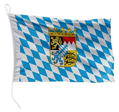 FLAGLY Premium Bootsfahne Bayern-Raute mit Wappen 20 x 30 cm - 115g/m² Stoffgewicht - gedruckt, robust mit Strick & Schlaufe, Bootszubehör Motorboot (20 x 30 cm - Bayern-Raute mit Wappen) FLAGLY Premium Bootsfahne Bayern-Raute mit Wappen 20 x 30 cm - 115g/m² Stoffgewicht - gedruckt, robust mit Strick & Schlaufe, Bootszubehör Motorboot (20 x 30 cm - Bayern-Raute mit Wappen)