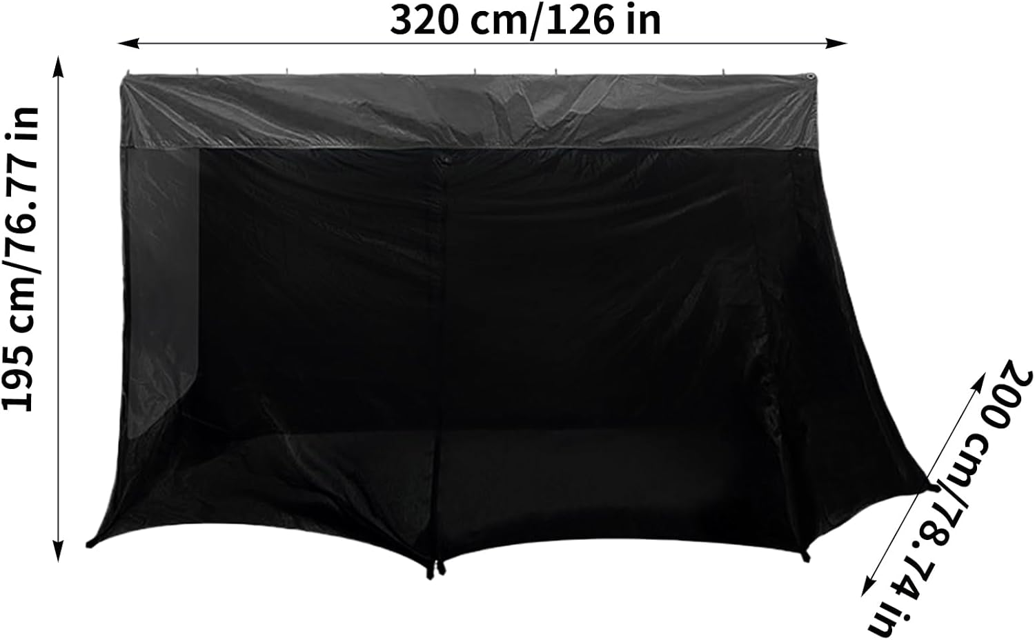 キャンプ用SUVテント - 防水 UVカット アウニング,320x198x195cm 防風 ポータブル SUVテールゲートテント,ト