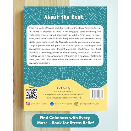 Image of Mazes book for creative minds: Brain Relaxing Puzzles for Adults - Beginner to hard - Mind Games - Activity Book for Adults - A Puzzle Book Packed ... book packed with brain boosting excercises