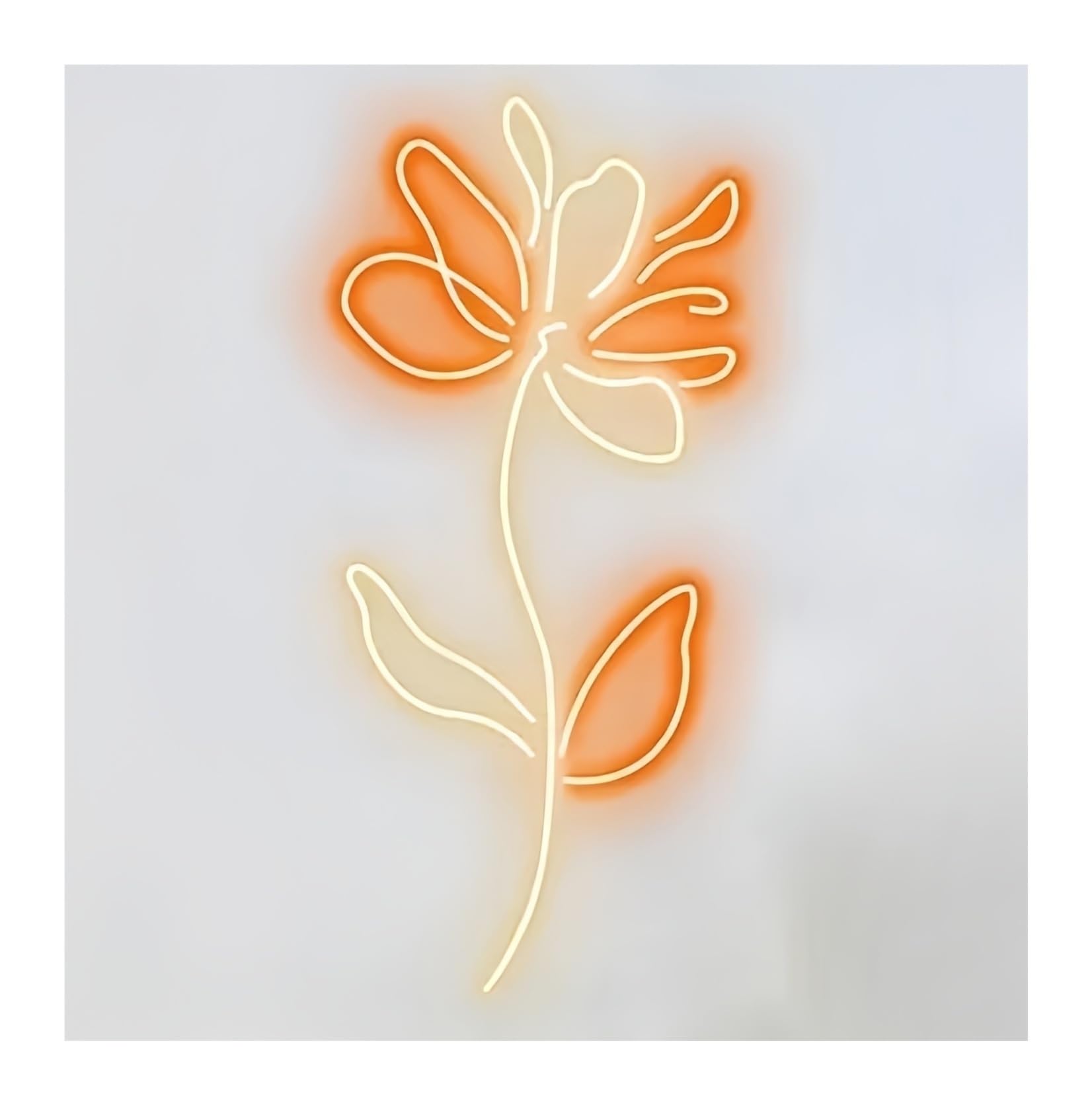 SHOUXI Sign Lamp Plants Neon Sign, Cute Art Plant Home Decor, Flower Shop Window Display 50cm(A)