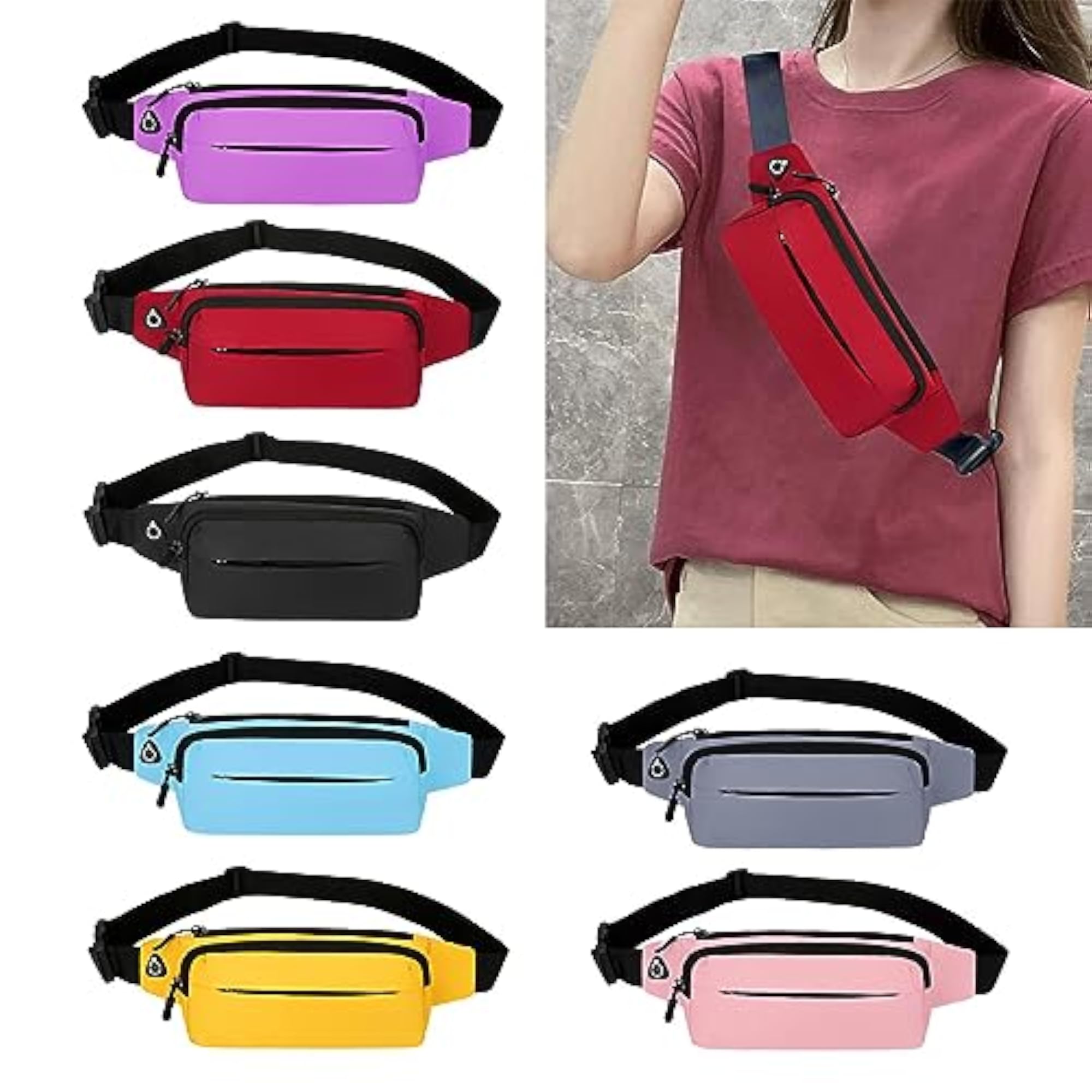 Purple Waist Bag for Outdoor Camping and Walking