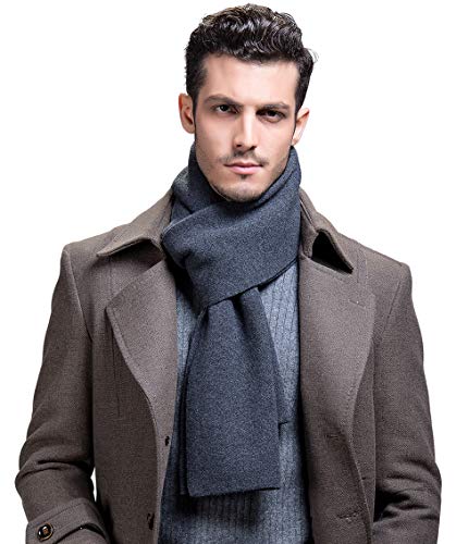[RIONA] メンズ ウール 100% マフラー 秋 冬 大判 おしゃれ 暖かい 羊毛 マフラー