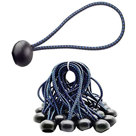 QH Bungee Cord Ball, 30Pcs Tarp Bungee Ball 6 Inch Elastic Rope Ties tarpaulin ties Down Cord for Banner Tarpaulins Pavilions Tents Cargo Holding Wire and Hoses Cover