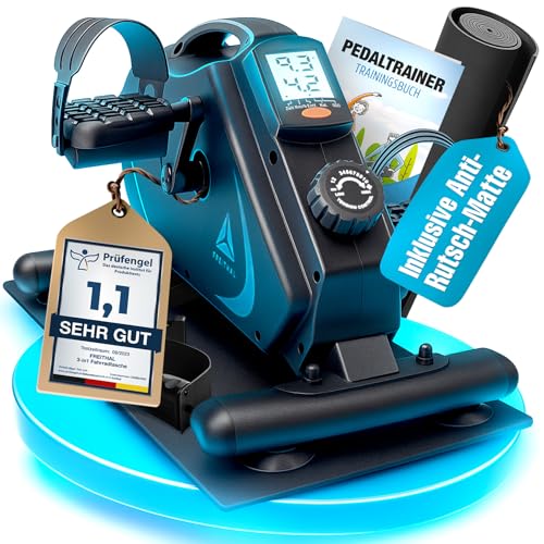 Gelenkschonender Pedaltrainer für Senioren [TESTSIEGER] - Pedaltrainer für Zuhause - Beintrainer - Mini Heimtrainer Senioren - Deskbike - Tischfahrrad - Schreibtisch Fahrrad - Beintrainer im sitzen