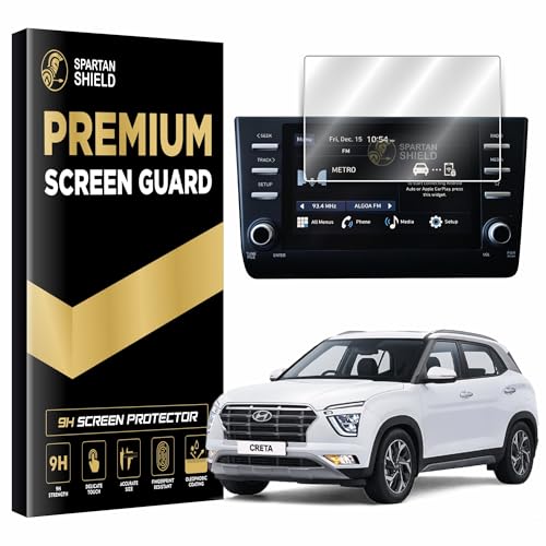 Image of Spartan Shield Screen Guard For HYUNDAI CRETA [2020-2023] || 8 Inch Infotainment Protector || EX, S & S+ Knight Edition || Scratch Resistant || Creta Facelift Car Display Accessories [Not Tempered Glass] (Creta [2020-2023])