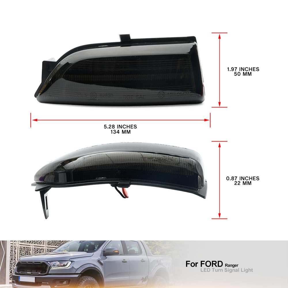 intermitentes LED dinámicos de retrovisor para F/ord Ranger Raptor