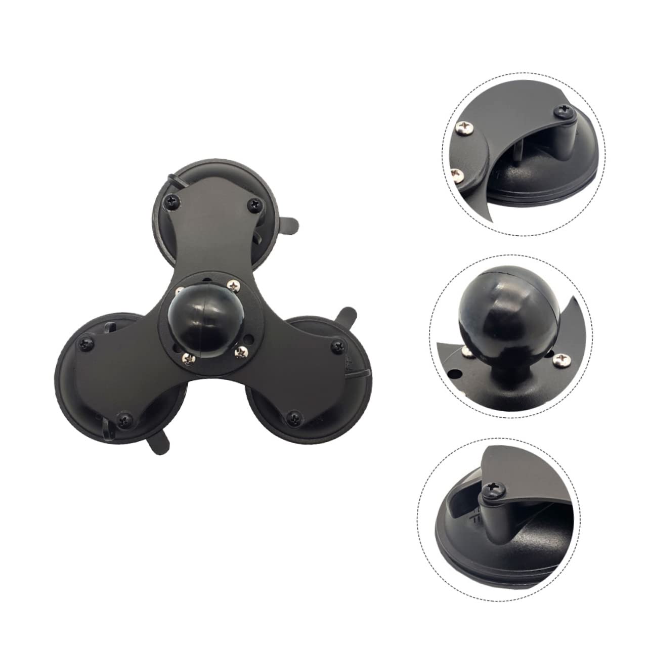 Soporte De Ventosa Triple para Parabrisas Base De Ventosa Cierre Giratorio Ajustable Compatible Dispositivos para Montaje De Succión Coche o Ventana