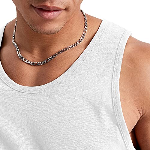 Hanes Herren Essentials Top, Midweight Cotton Tanks, Sleeveless, 3er-Pack T-Shirt, Weiss/opulenter Garten, Mittel – Ansicht 6