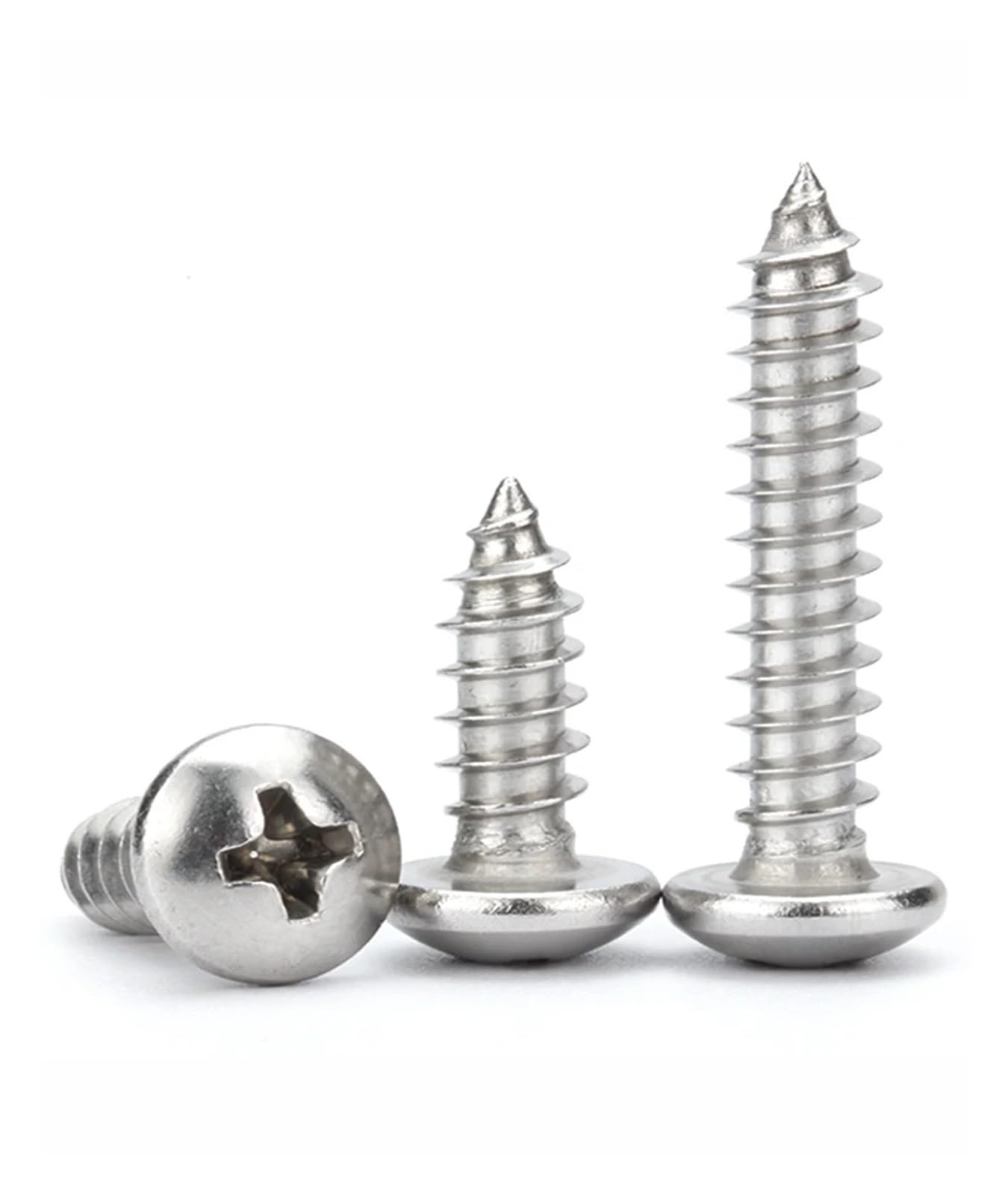 Tornillos Tornillos autorroscantes Tornillo de ace Tornillos autorroscantes con cabeza plana y ranura en M2 M2.2 M2.5 Tornillos autorroscantes de cabeza redonda de acero inoxidable 304(M2x4mm 50pcs)