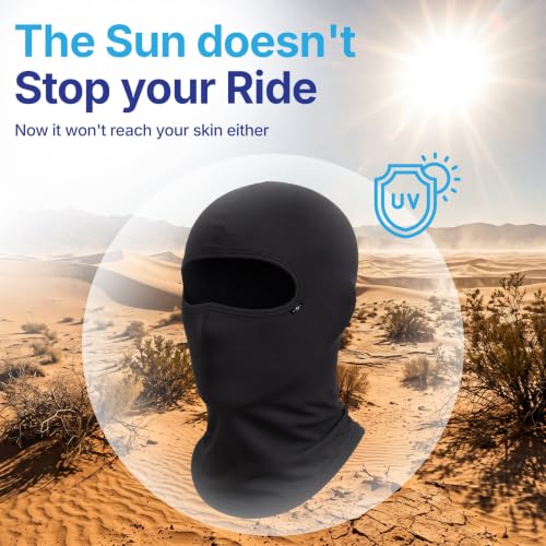 Image of Kingsway Balaclava for Men 4-Way Stretch | Motorcycle Full Face Mask Under Helmet | Breathable Sweat Absorbing Quick Dry Fabric | UV & Dust Protection