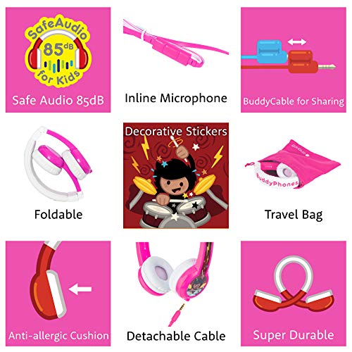 image for ONANOFF BuddyPhones Explore Foldable, Volume-Limiting Kids Foldable He