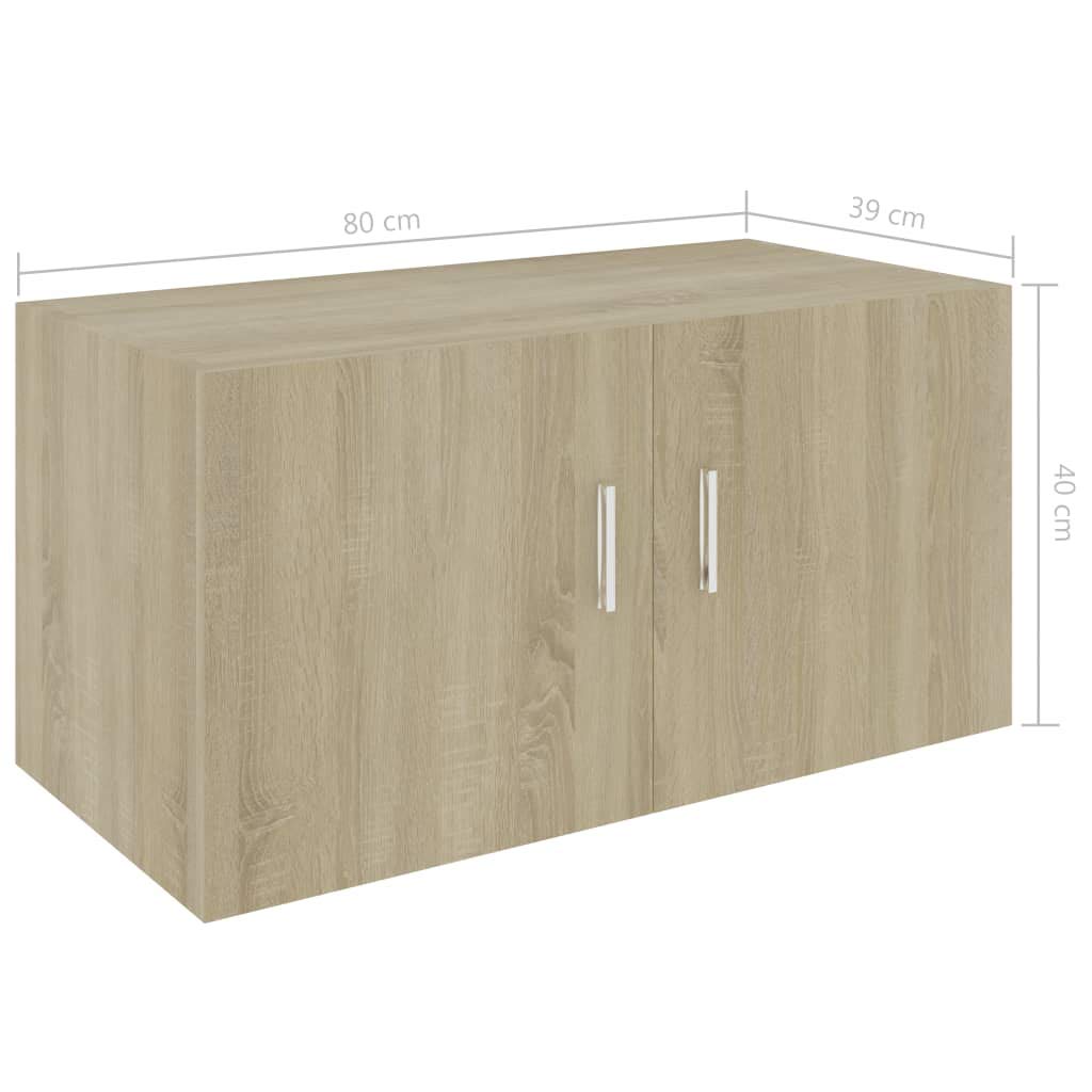 Homgoday Armadietto da parete, pensile per cucina, soggiorno e ufficio, mobili da interni in rovere Sonoma, 80 x 39 x 40 cm, in legno ingegnerizzato