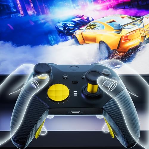 Image of 14-in-1 Controller Accessories Kit Compatible with Xbox Elite Series 2, 6 Premium Metal Thumbsticks, Swap Joysticks, 4 Interchangeable Paddles, 2 D-Pads, 1 Tool & 1 Storage Bag (Bright Gold)