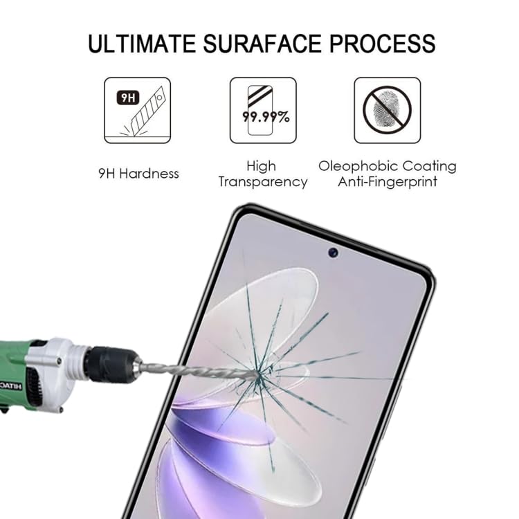 Image of Casodon Scratch Proof 5D Full Tempered Glass for Vivo V30 Pro 5G (Black) Full Screen Protector with Easy Installation Kit