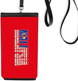 Malaysia Country Flag Name Phone Wallet Purse Hanging Mobile Pouch Black Pocket