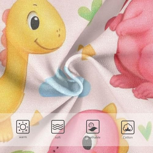 Cute Pink Yellow Cartoon Dinosaurs Toddler Girls Underwear, Underwear for Girls, 2T–8 Years3