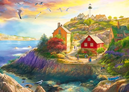 Wonder Forge Goat Hill Lighthouse 1000 Piece Jigsaw Puzzle for Adults | Unique, Perfectly-Fitting Pieces | Fun, Vibrant Imagery | Amazon Exclusive