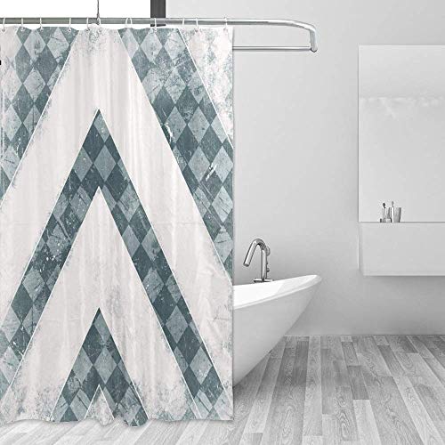 Rideau de douche multicolore imperméable polyester avec crochets - 5