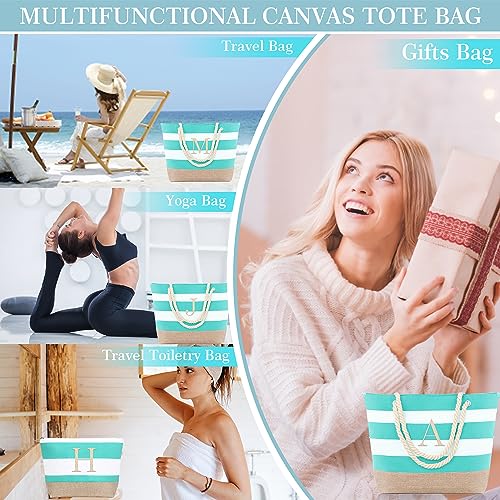 YOOLIFE Beach Bags for Women - Travel Canvas Beach Tote, Pool Waterproof Bag, Travel Essentials, Gifts for Women Birthday - image 6